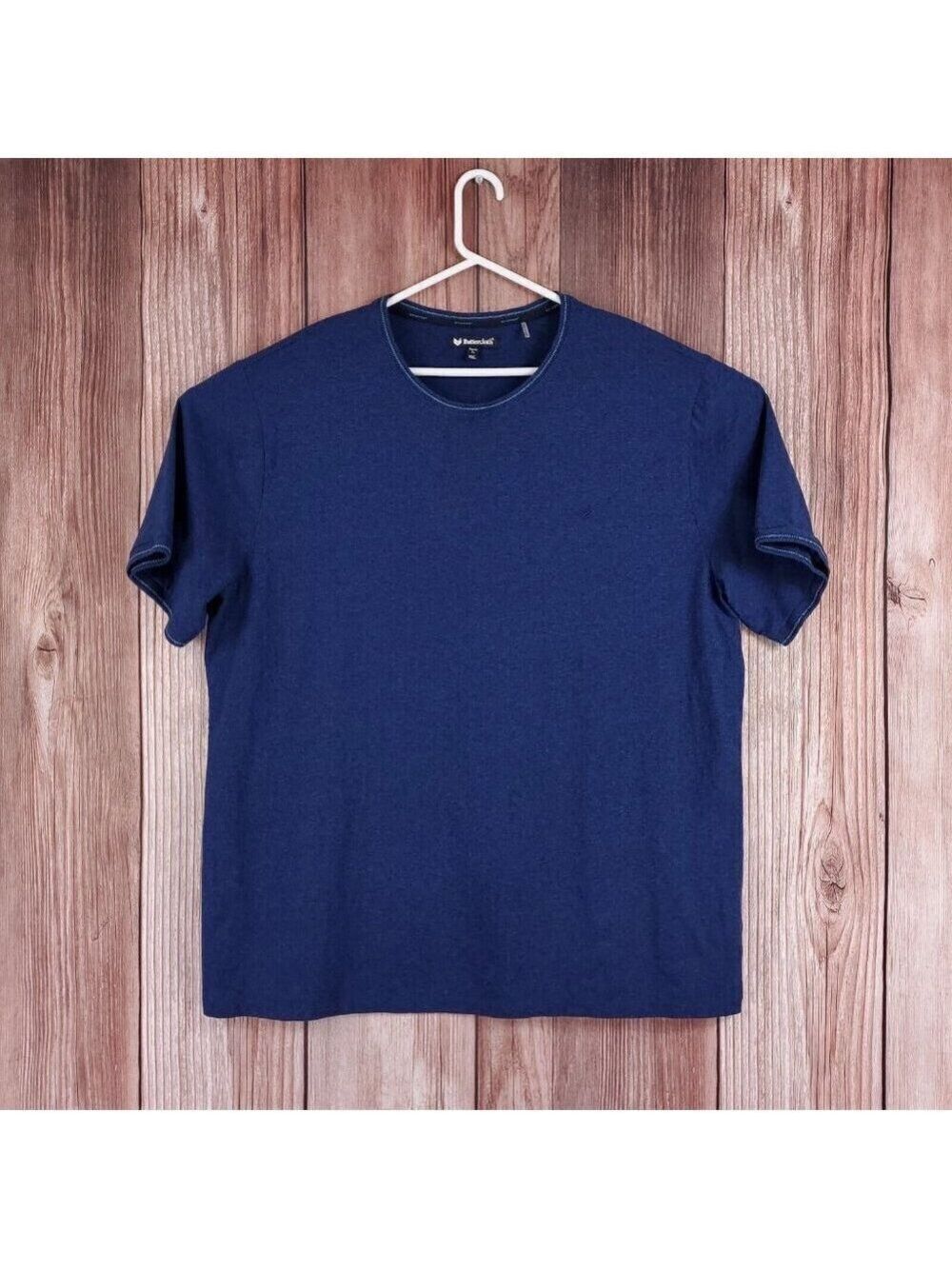 Buttercloth Mens Size 3XL Regular Fit Icy Cotton Navy Blue Crewneck T-Shirt Tee